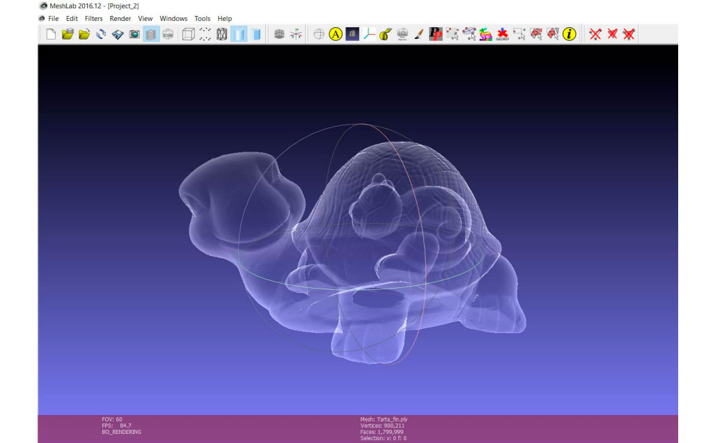 Интерфейс MeshLab